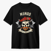 Munro Modern Tartan Crest 2D T-shirt - Alba Skull Style